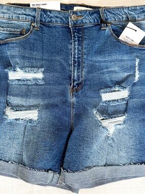 Black Label Denim Jeans - Light Blue with Gold Stitching mid waist distressed